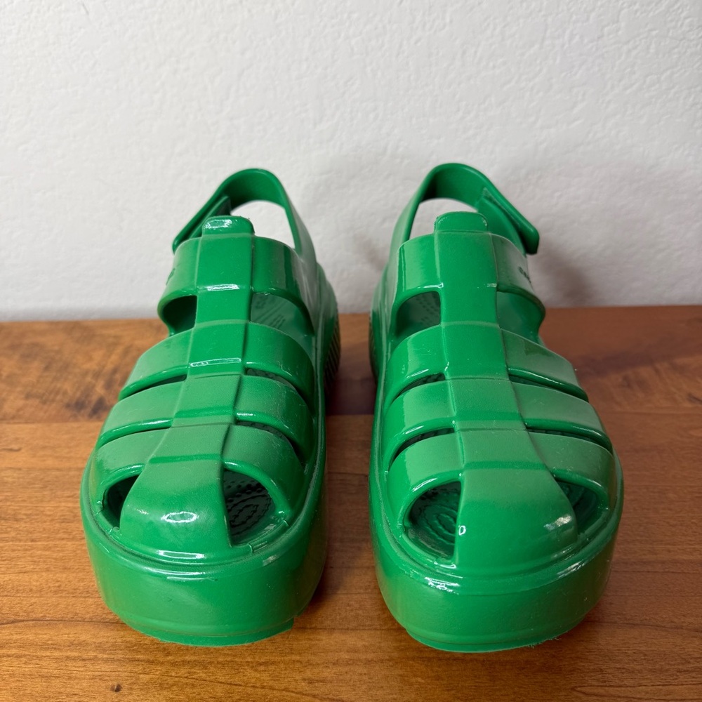 Crocs Stomp Fisherman High Shine Sandals Green Ivy Size US M4 | W6 #Patrick Day - Picture 3 of 11